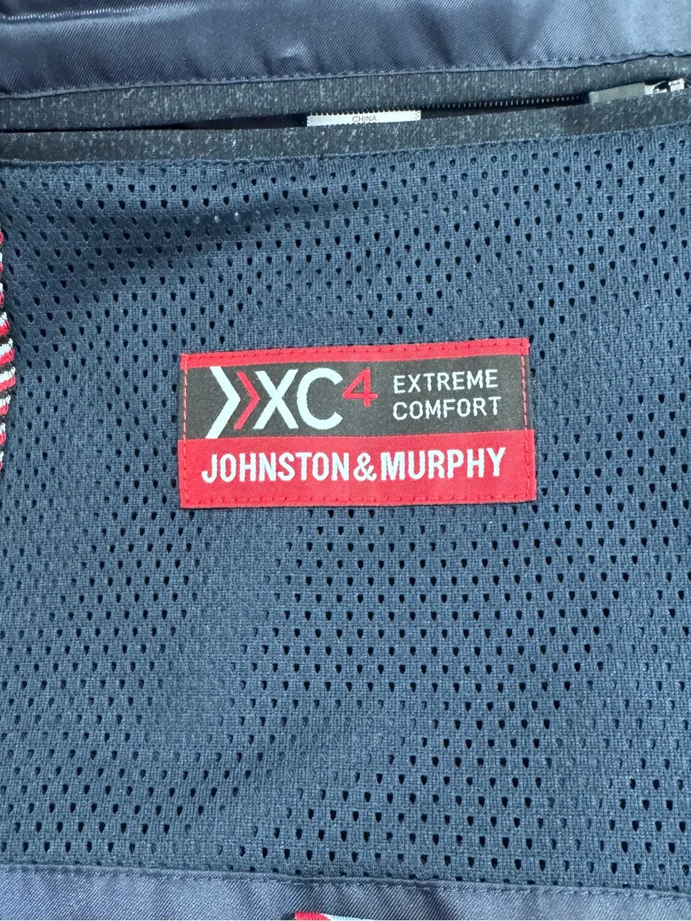 NWT Johnston & Murphy Men's XC4 Print Dark Navy Two-Button Blazer Size Large